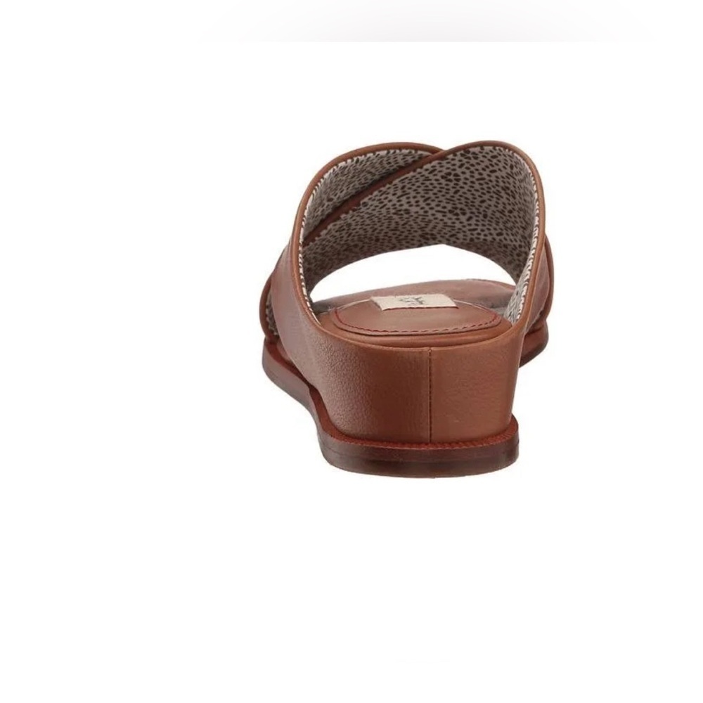 Ed Ellen Degeneres Tan Vachetta Leather Treya Wedge Slide Sandals 8